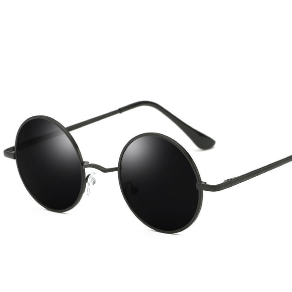 Retro Punk Style Round Polarized Sunglasses