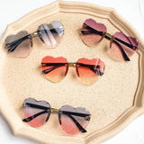 New Frameless Kids Heart Sunglasses