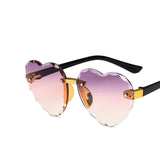 New Frameless Kids Heart Sunglasses