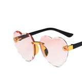 New Frameless Kids Heart Sunglasses